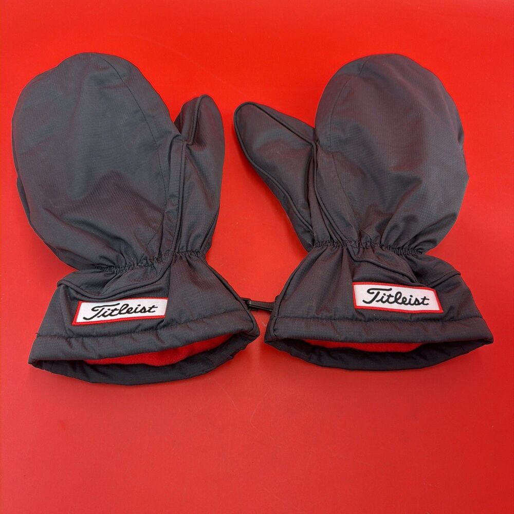 Titleist Golf Cart Winter Mittens Men Black One Size Mitt Glove Cover Large